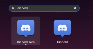 Screenshot showing the GNOME Search menu with the new application entry